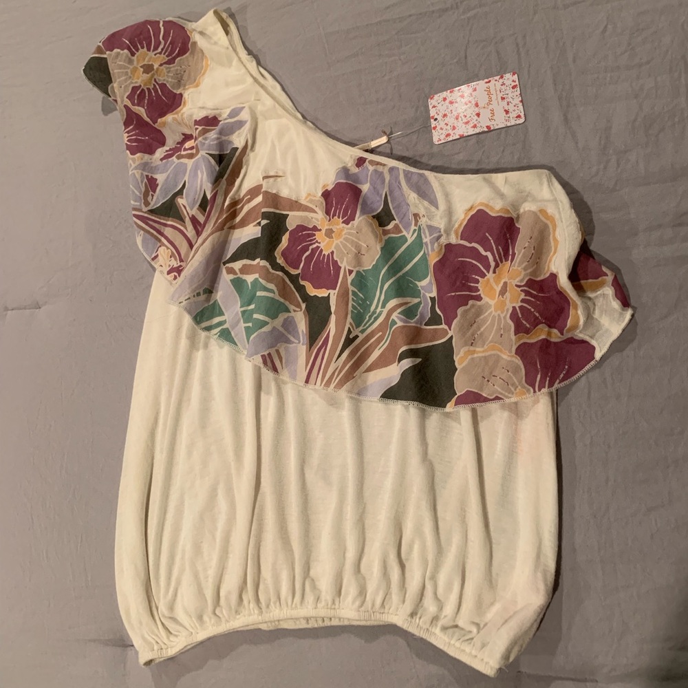 Free People Annka Ruffle One-Shoulder Tank